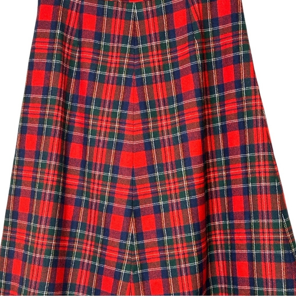Pendleton Vintage Red Royal Stewart Tartan MIDI ALine Christmas Plaid Wool Skirt - Picture 6 of 12
